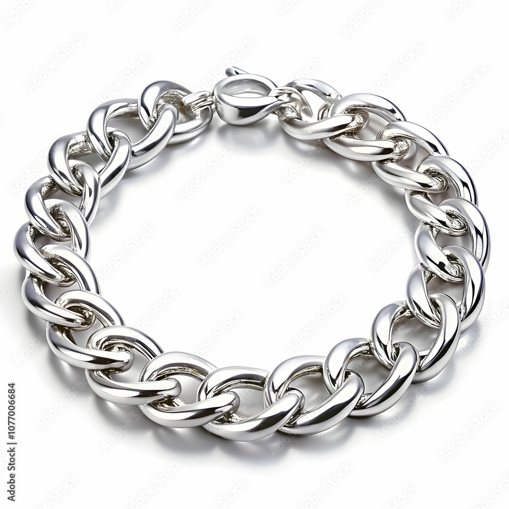 Obraz premium A delicate silver chain bracelet featuring interlinked designs.