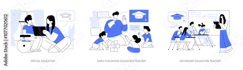 Teaching degree isolated cartoon vector illustrations se