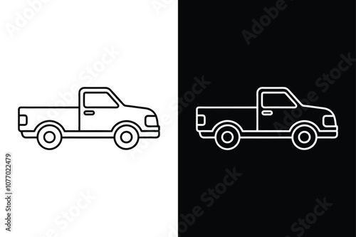 Truck pick up vector icon isolated vector icon illustration on white background.	