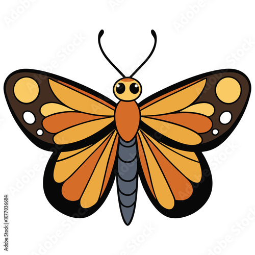 Satyr Butterfly vector illustrations on a white background. photo