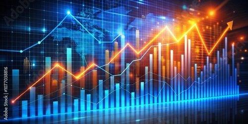 Wallpaper Mural Abstract Digital Graph of Global Growth, financial , market Torontodigital.ca