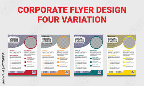 Corporate Flyer Design four different color variation