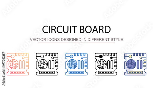 Circuit Board icon design with white background stock illustration