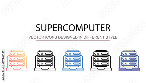 Supercomputer icon design with white background stock illustration