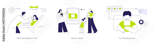 Braces for kids abstract concept vector illustrations.