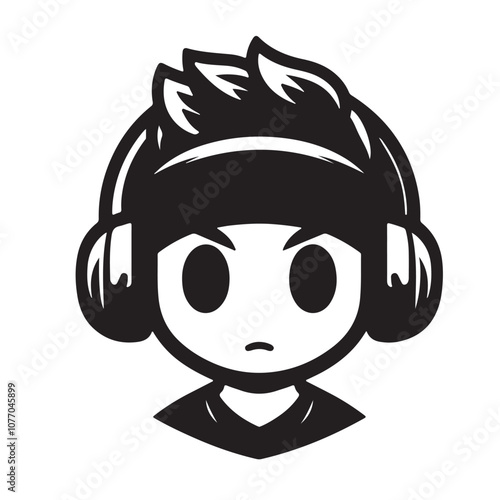 Focused Gamer Avatar, Ready to Play.eps