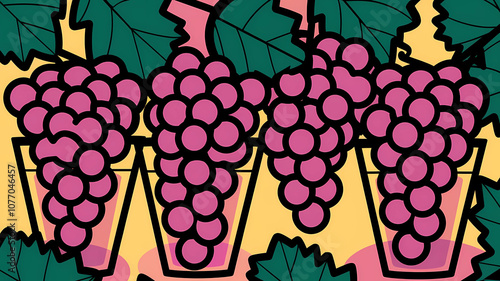 Grapes. Abstract bright illustration of fruits