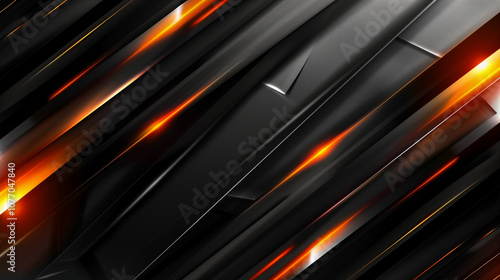 abstract black and grey neon background with lights and shadows