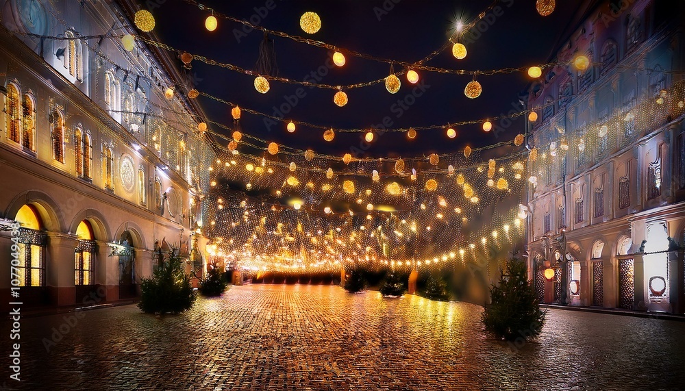 Obraz premium Christmas lights are lit