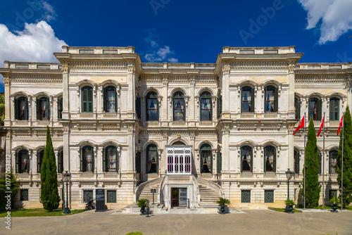 Exterior view of Yıldız Palace on a sunny day. Yildiz Palace. 9 August 2024. Istanbul, Turkey