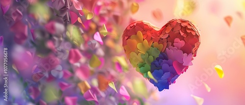 LGBTQ Pride Flag Heart: Celebrating Diversity and Love