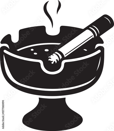 ashtray icon silhouette design vector art illustration