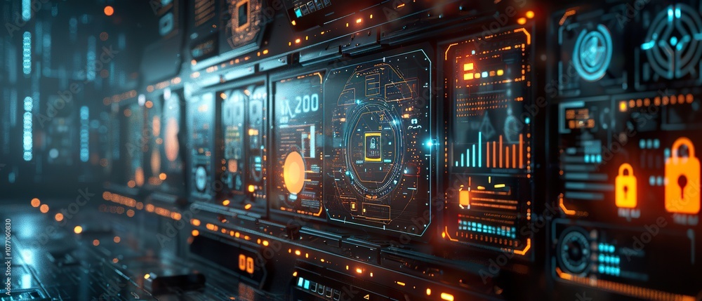Obraz premium Data Protection Measures: Secure Firewall and Encryption Layers