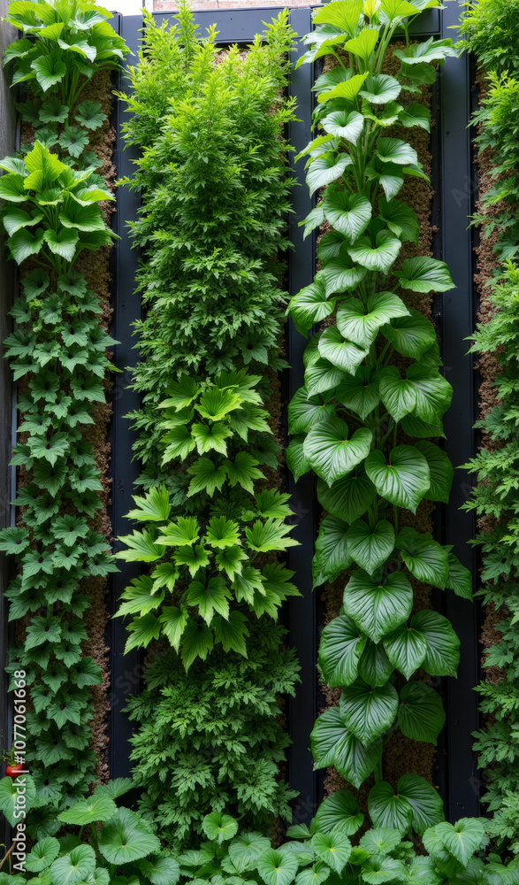 Obraz premium vertical wall of green plants