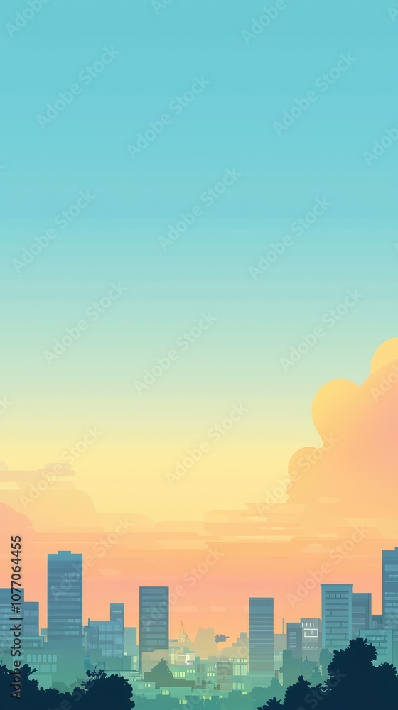 Fototapeta premium Simplified Cityscape Illustration Design