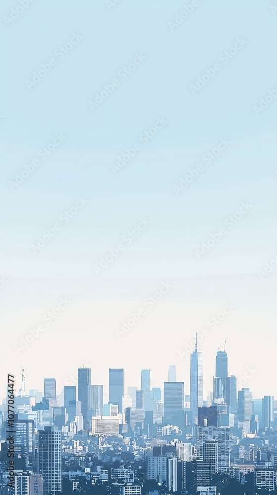Obraz premium Simplified Flat Design Cityscape Illustration