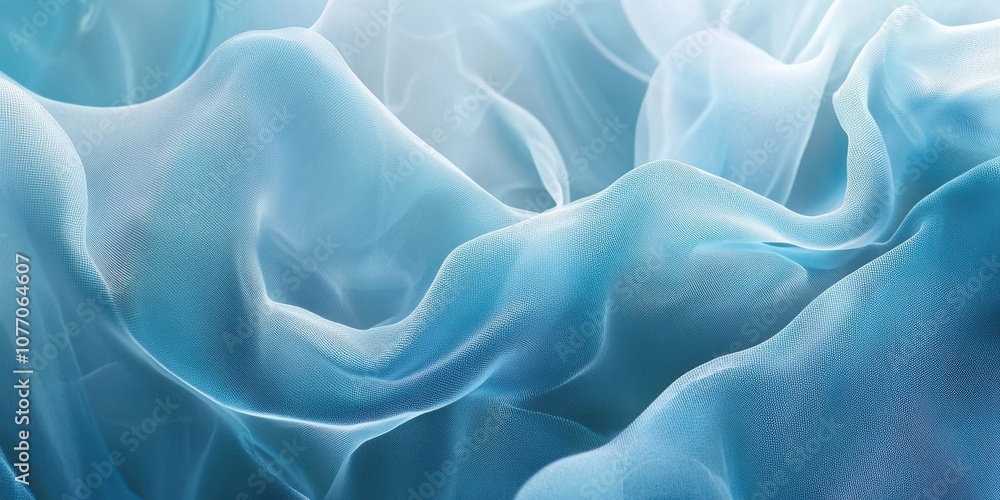 Obraz premium Graceful blue layers swirl and intertwine, creating a tranquil atmosphere that invites exploration and reflection on modern artistry and design.