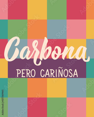 Translation from Spanish - Bitch but loving. Greeting card with hand drawn lettering.