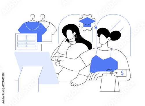 Fashion retail sales isolated cartoon vector illustrations.