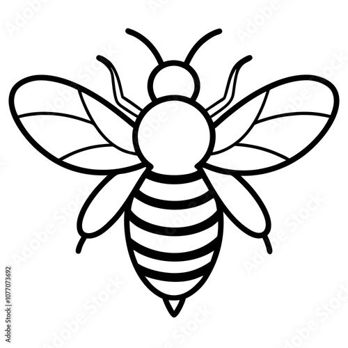 Minimalist Bee Logo Icon Vector on White Background