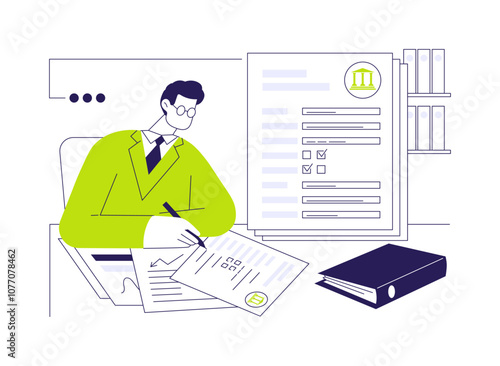 Census questionnaire abstract concept vector illustration.