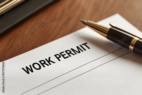 Work permit application form – Representing legal documentation, employment authorisation, and immigration processes photo