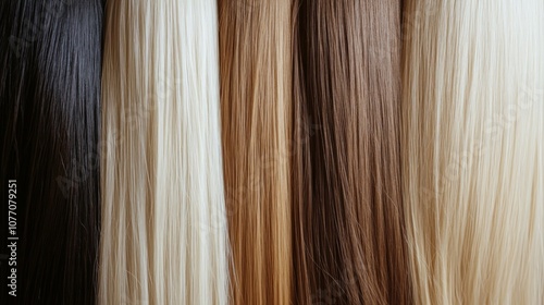 Wallpaper Mural Lustrous Long Hair, an elegant display of straight, shiny locks parted in the middle, ideal for everyday styles and showcasing vibrant, healthy hair vitality Torontodigital.ca