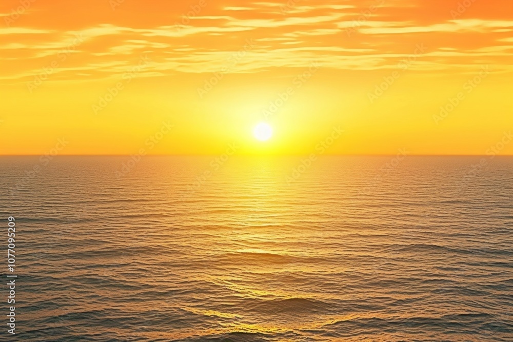 Obraz premium Sun rising over the ocean sunlight outdoors horizon.