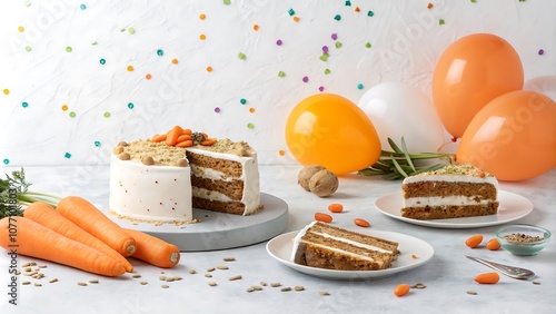 modern party Carrot Cake Day background