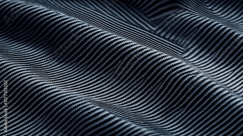 Wallpaper Mural Close-up of a textured surface with a wavy black and gray carbon fiber pattern creating a three-dimensional effect. Torontodigital.ca