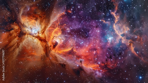 Vibrant Star-Forming Nebula in Deep Space