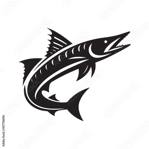 Barracuda Silhouette Vector | Sea Life Icon for Logos & Branding