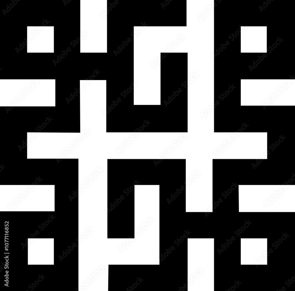 Obraz premium Kufic pattern with a white background