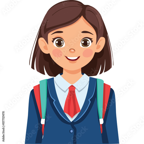 Portrait of a happy girl wearing a school uniform