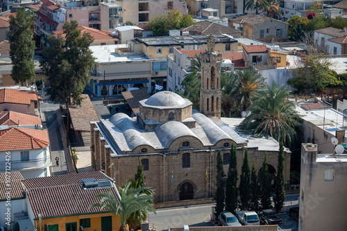 Aerial view of the Church of Archangel Michael of Trypiotis in Nicosia photo