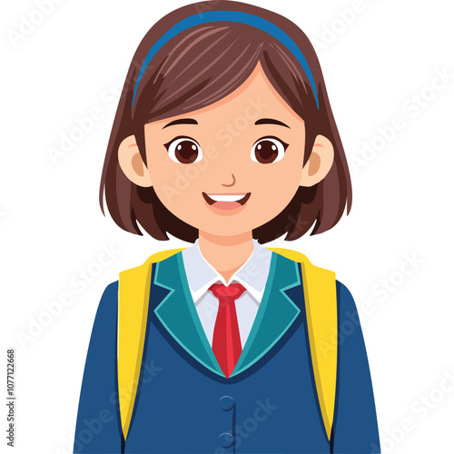 Portrait of a happy girl wearing a school uniform