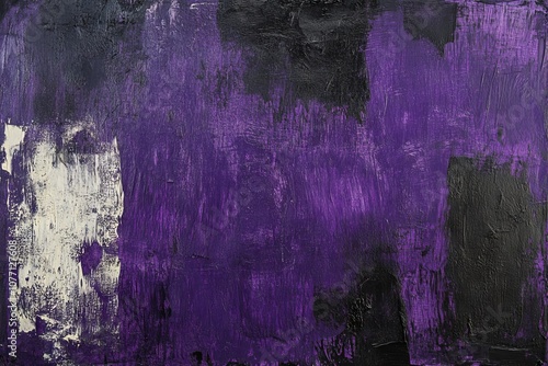 Abstract Purple and Black Fluid Art with Organic Marble Texture and Cosmic Vibes
