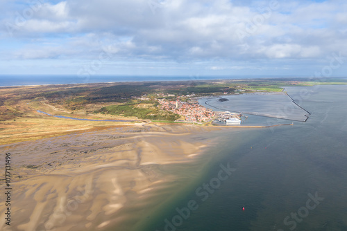 High altitude aerial photo of Wadden island terschelling