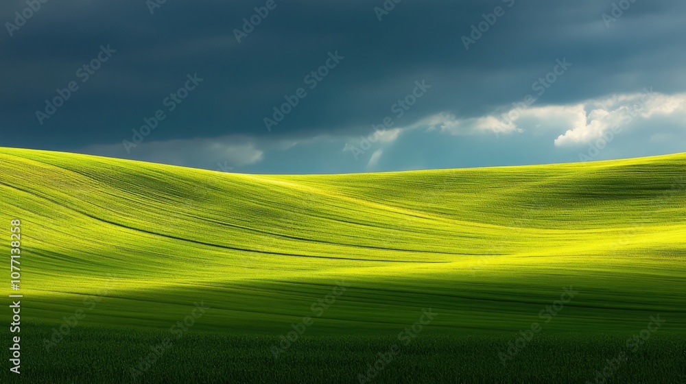 Obraz premium sky and green field 