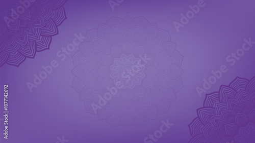 Round mandala on dreamy peach fuzz gradient background. Translucent mesh pattern in the form of a mandala. Mandala with floral patterns.Gradient background with round mandala.Vishal 