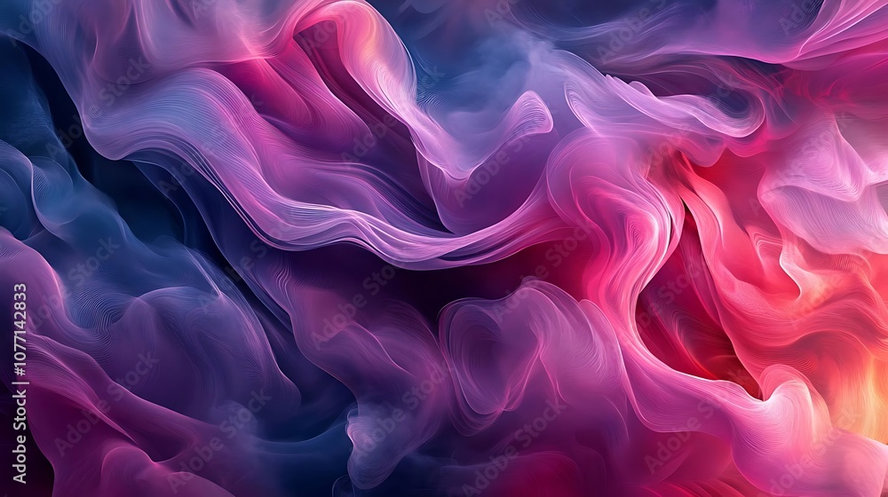 Obraz premium Abstract Background with Wavy Lines in Purple, Pink, and Blue Colors