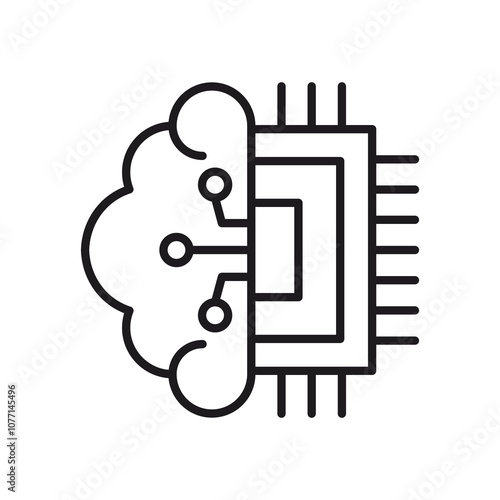 
icon Cloud computing, data processing, and artificial intelligence concept. Suitable for technologythemed designs or business presentations. Digital innovation in action.
 photo