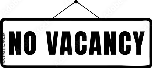 No Vacancy Hanging Board icon Billboard icon vector on a white background