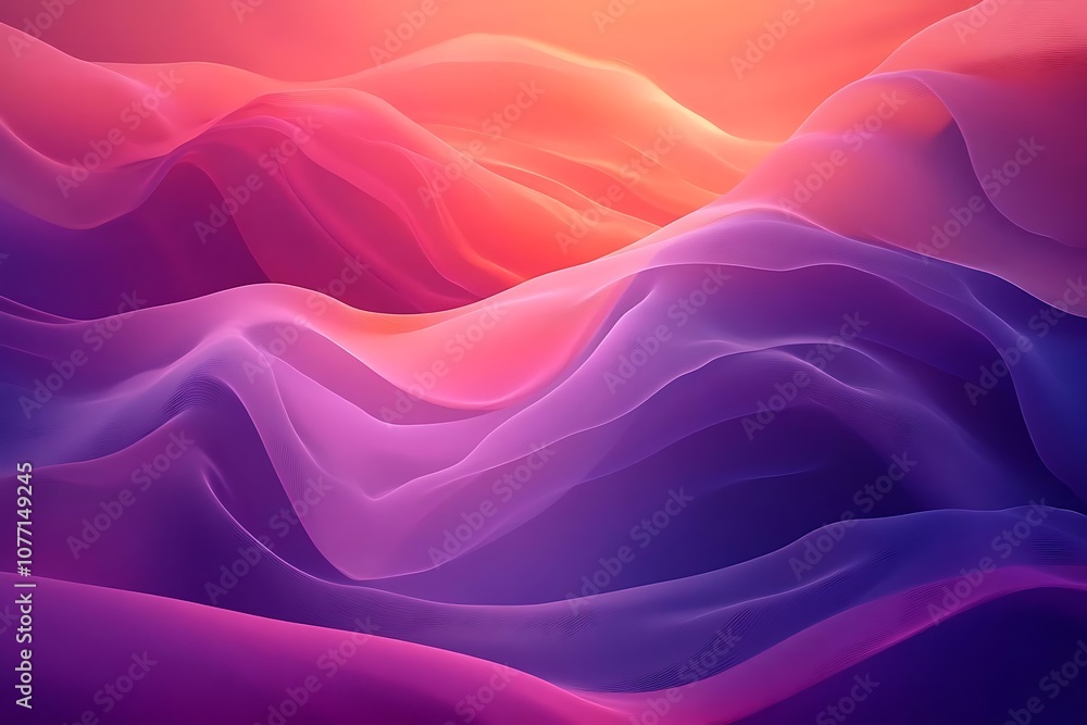 Obraz premium Abstract Background with Wavy Lines in Pink, Purple, and Orange