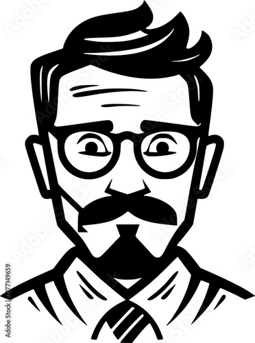 Teacher - Black and White Isolated Icon - Vector illustration