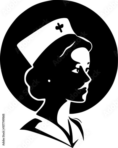 Nurse - Minimalist and Flat Logo - Vector illustration