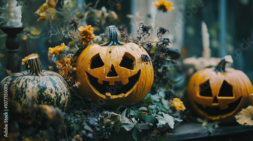Spooky pumpkin carvings