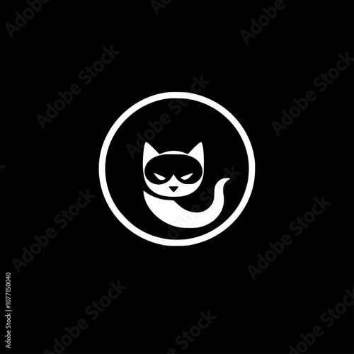 Cat | Black and White Vector illustration