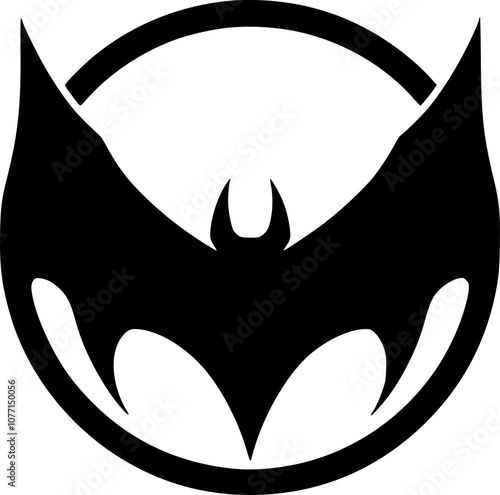 Bat | Black and White Vector illustration