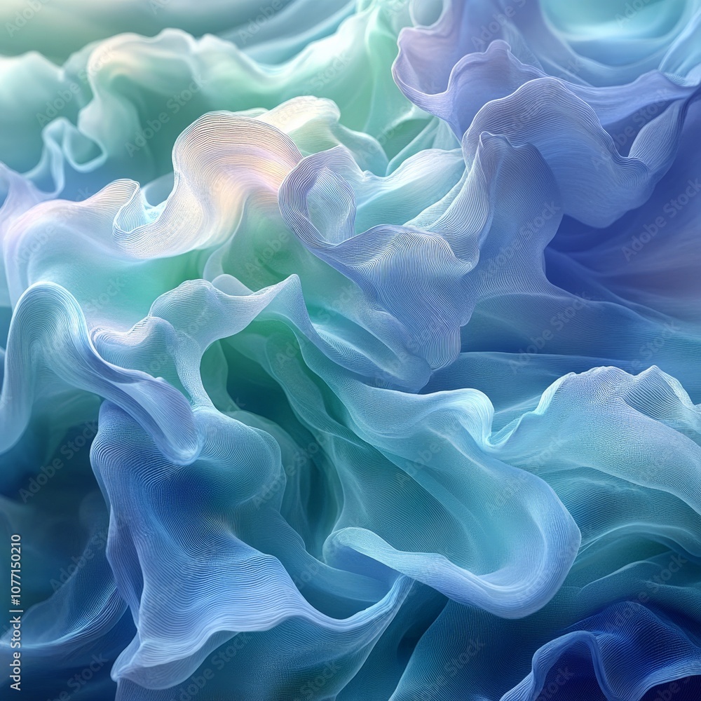 Obraz premium Soft pastel abstract waves of flowing fabric in motion